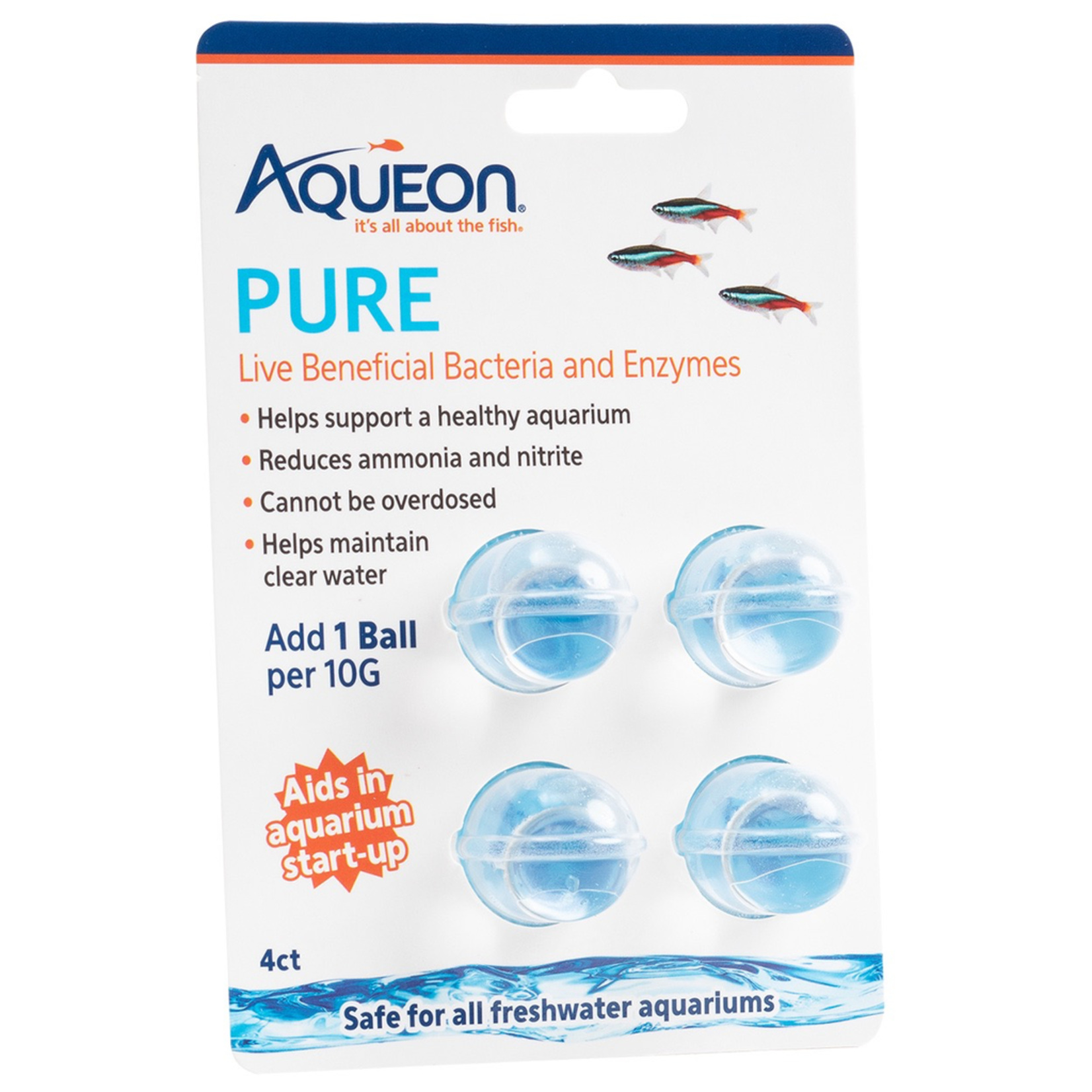 AQUEON (W) Aqueon PURE Live Beneficial Bacteria and Enzymes - 10 gal - 4 pk
