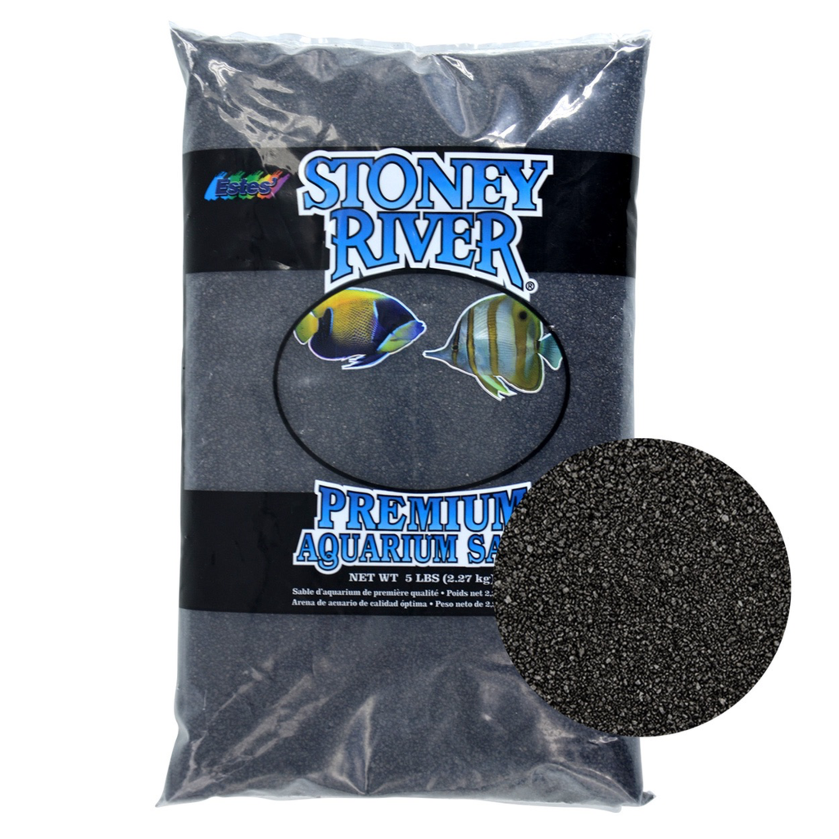 ESTES Stoney River Premium Aquarium Sand - Black - 5 lb