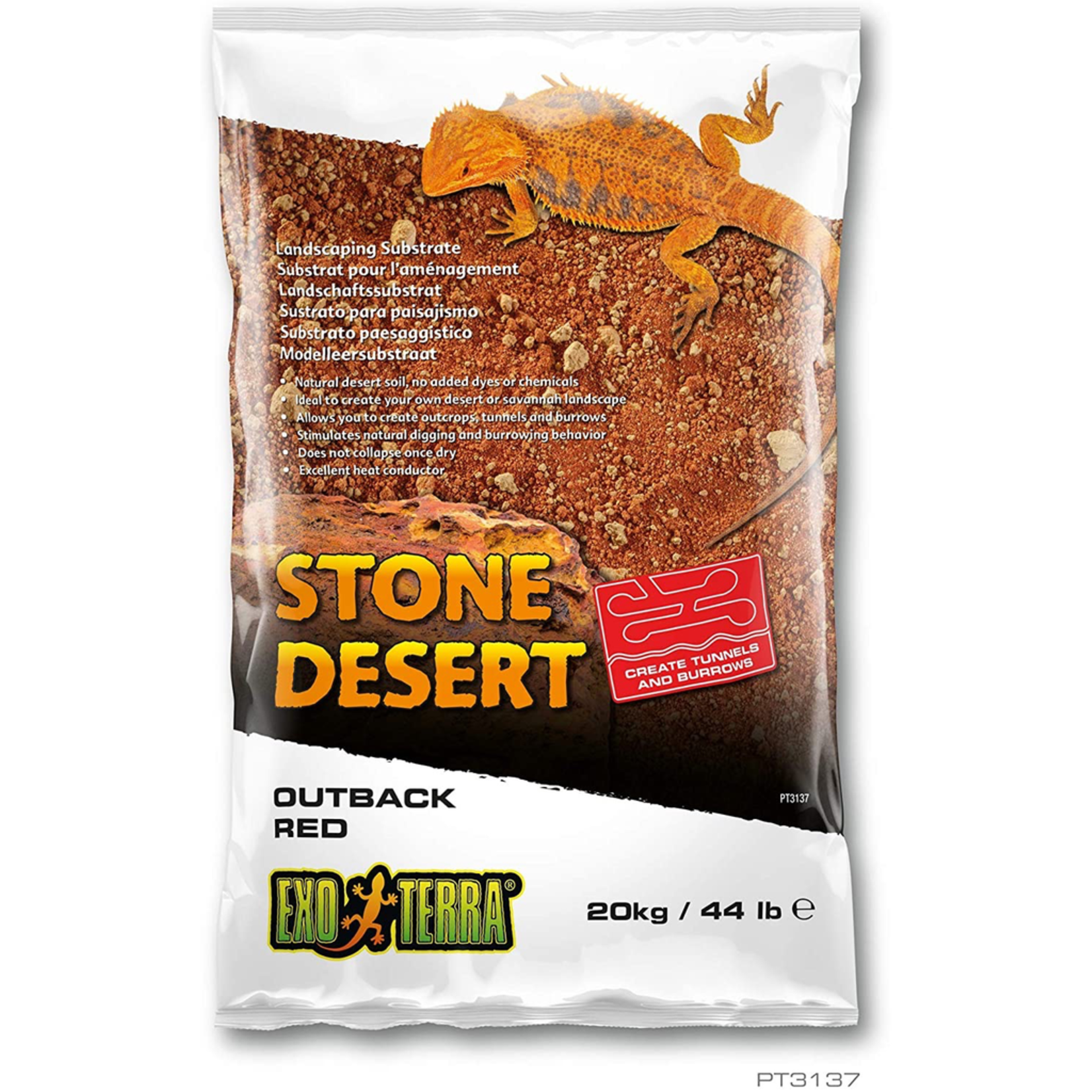 EXO TERRA (W) Exo Terra Stone Desert Substrate - Outback Red Stone - 20 kg (44 lbs)