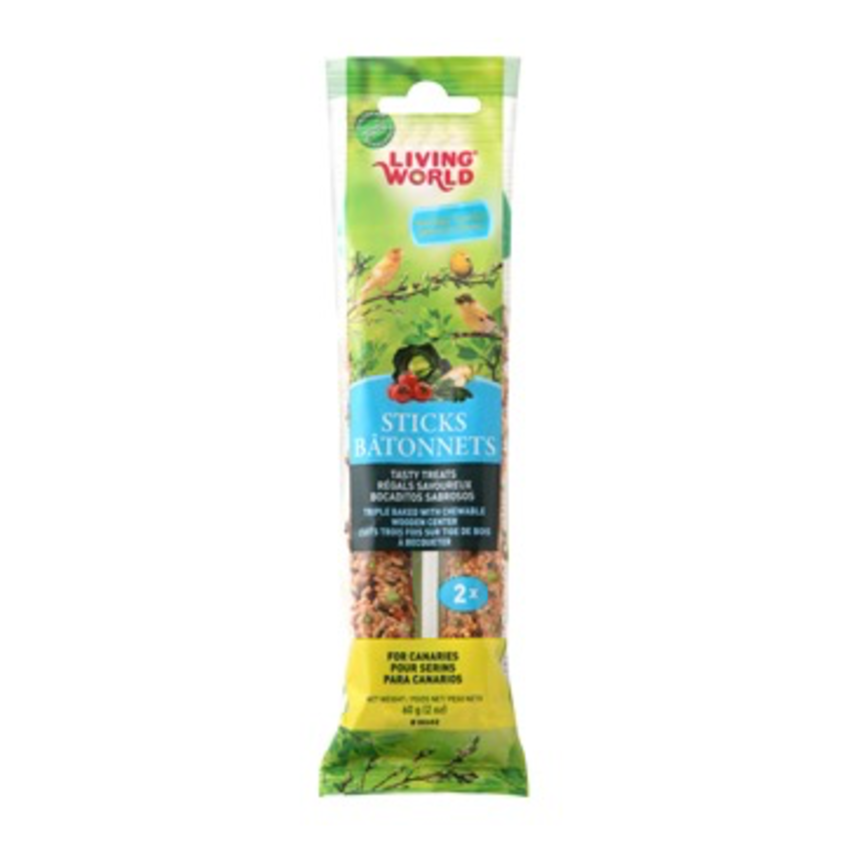 LIVING WORLD (W) Living World Canary Sticks - Vegetable Flavour - 60 g (2 oz), 2-pack