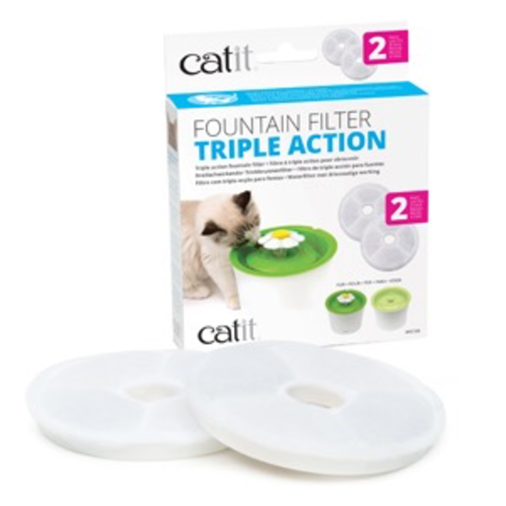 CAT IT Catit Triple Action Fountain Filter - 2 pack