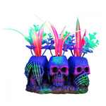 MARINA Marina iGlo 3 Skulls with Plants, 3"