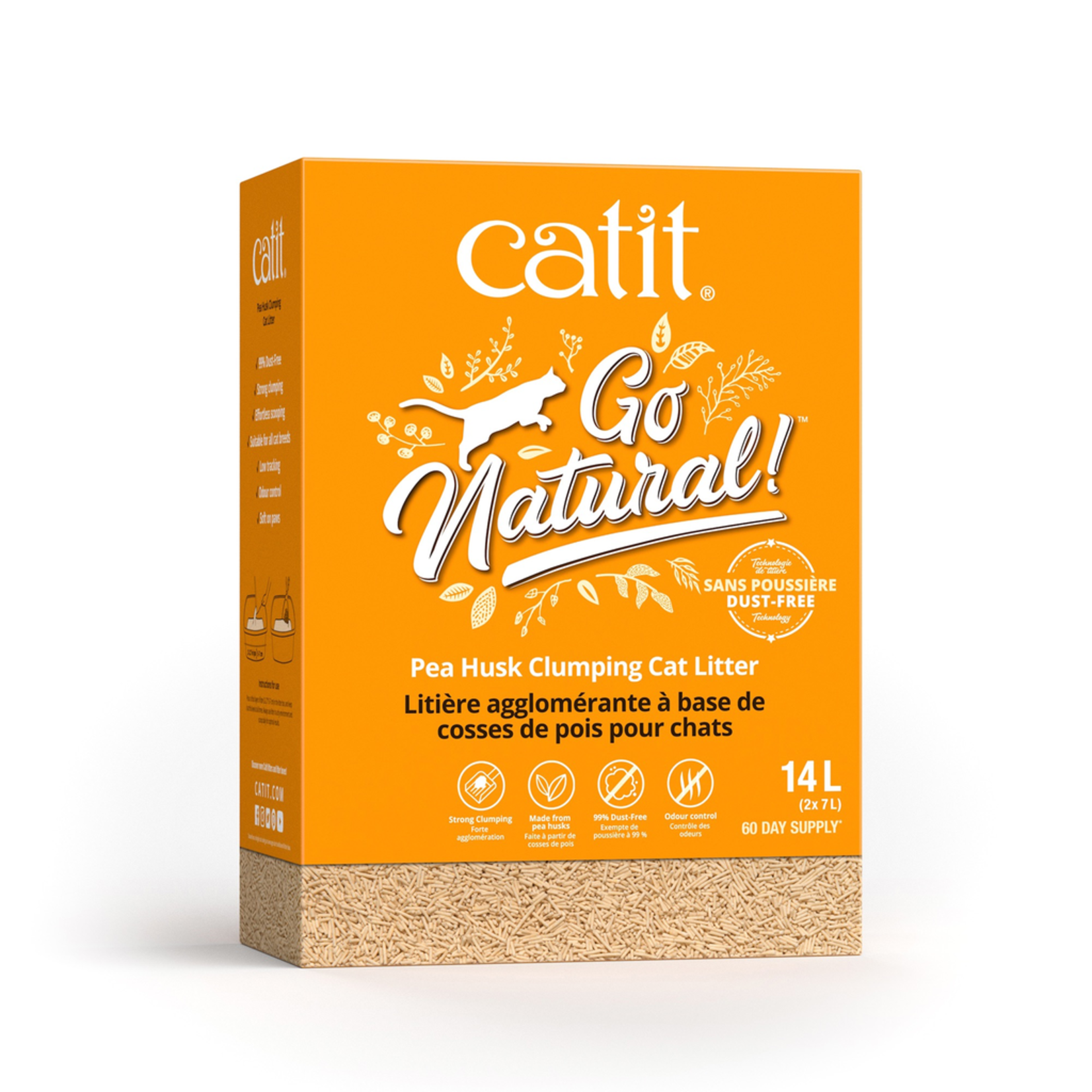 CAT IT (W) Catit Go Natural! Pea Husk Clumping Cat Litter - Natural - 14 L box