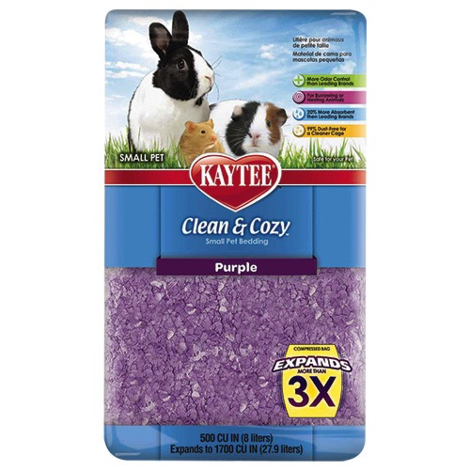 KAYTEE Clean and Cozy Small Pet Bedding - 500 cu in - Purple