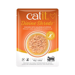 CAT IT Catit Divine Shreds - Chicken with Salmon & Pumpkin - 75g Pouch