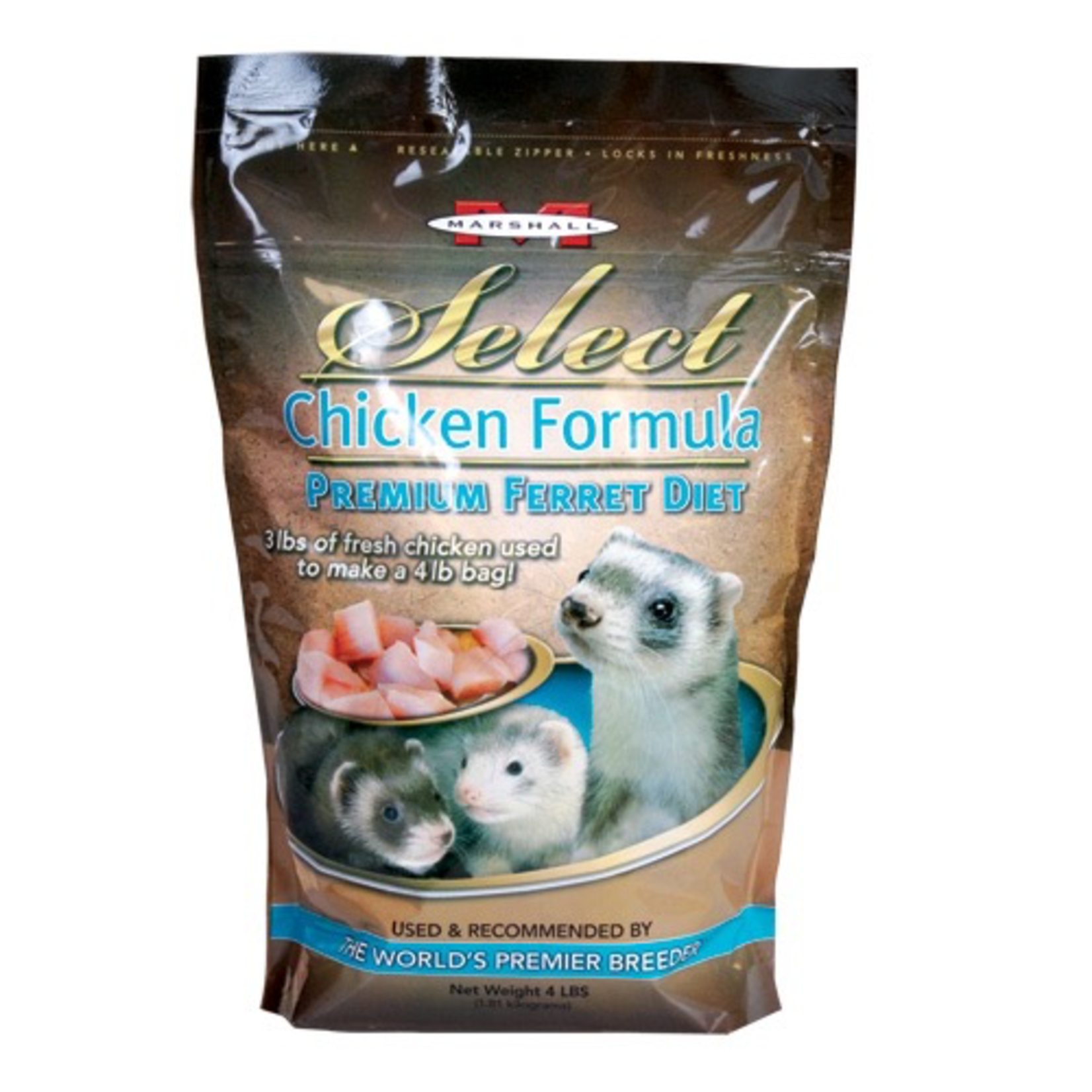 MARSHALL Marshall  Select Premium Ferret Diet - Chicken Formula - 4 lb