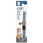 CAT IT Catit Adjustable Breakaway Nylon Collar with Rivets - Blue with Pink Hearts - 20-33 cm (8-13 in)