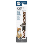 CAT IT Catit Adjustable Breakaway Nylon Collar with Rivets - Brown with Polka Dots - 20-33 cm (8-13 in)