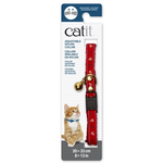 CAT IT Catit Adjustable Breakaway Nylon Collar with Rivets - Red Nautical - 20-33 cm (8-13 in)