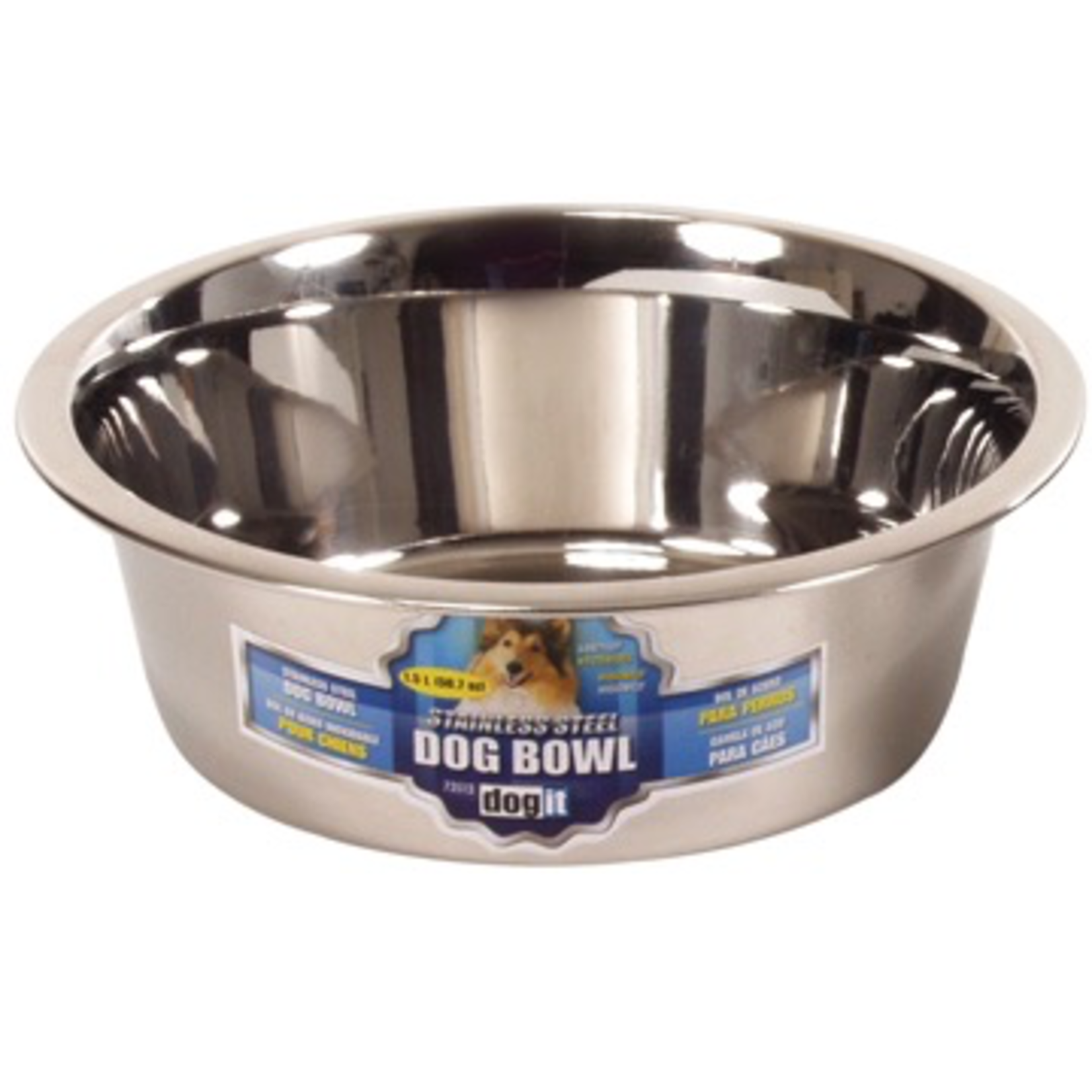 DOG IT (W) Dogit Stainless Steel Dog Bowl, Large - 1.5L (50 fl oz)