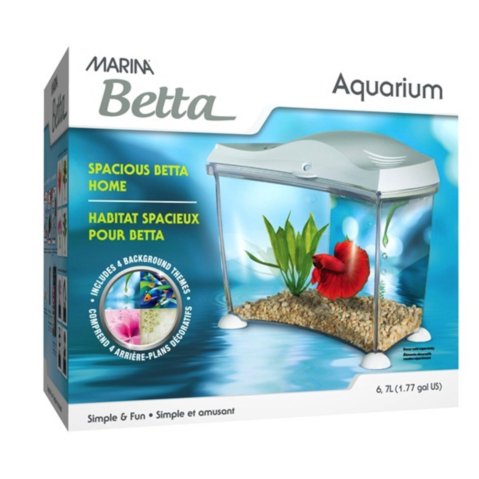 MARINA (D) Marina Spacious Betta Home - White - 6.7 L (1.77 US Gal)