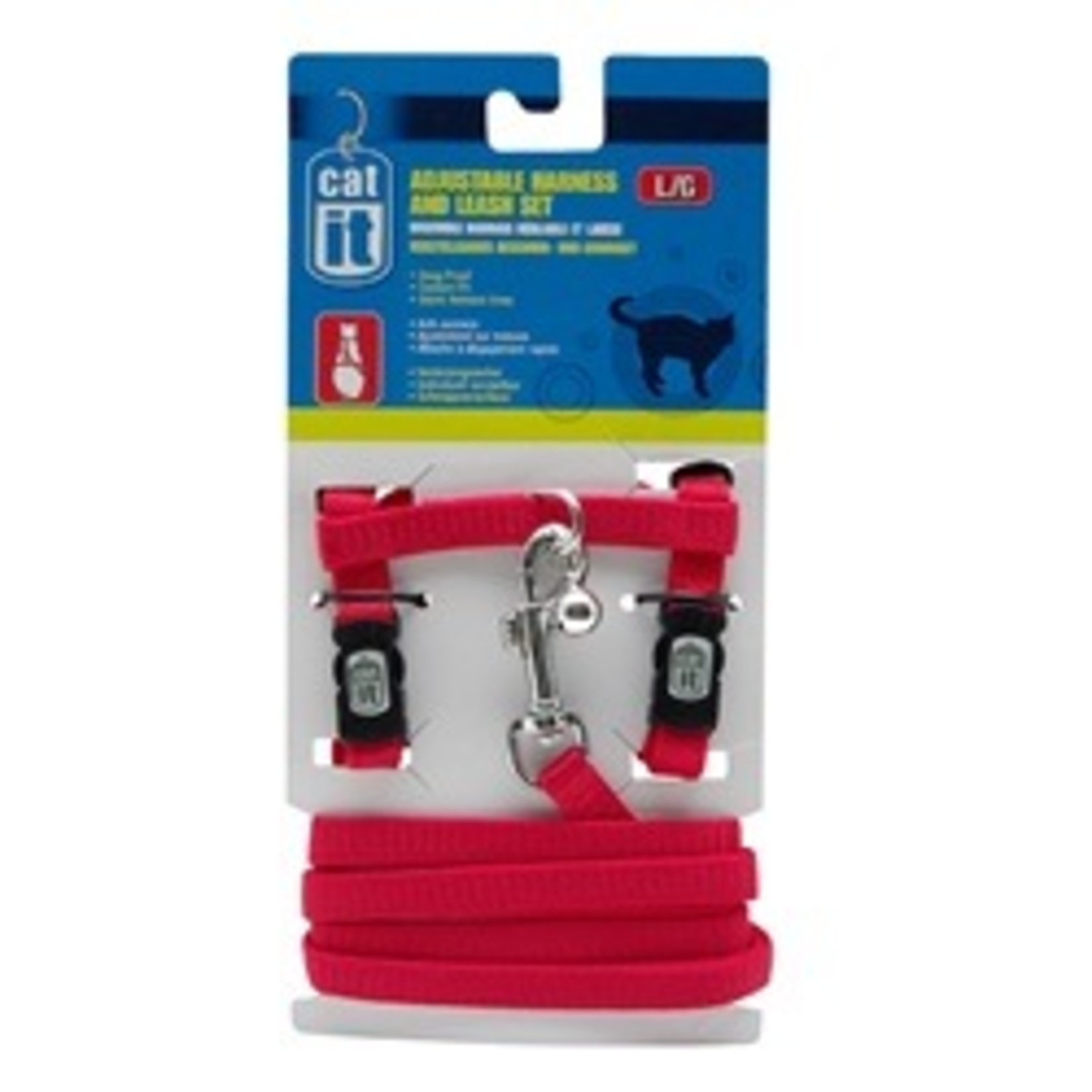 CAT IT CA Aj. Harness and Leash Set, Red, L-V