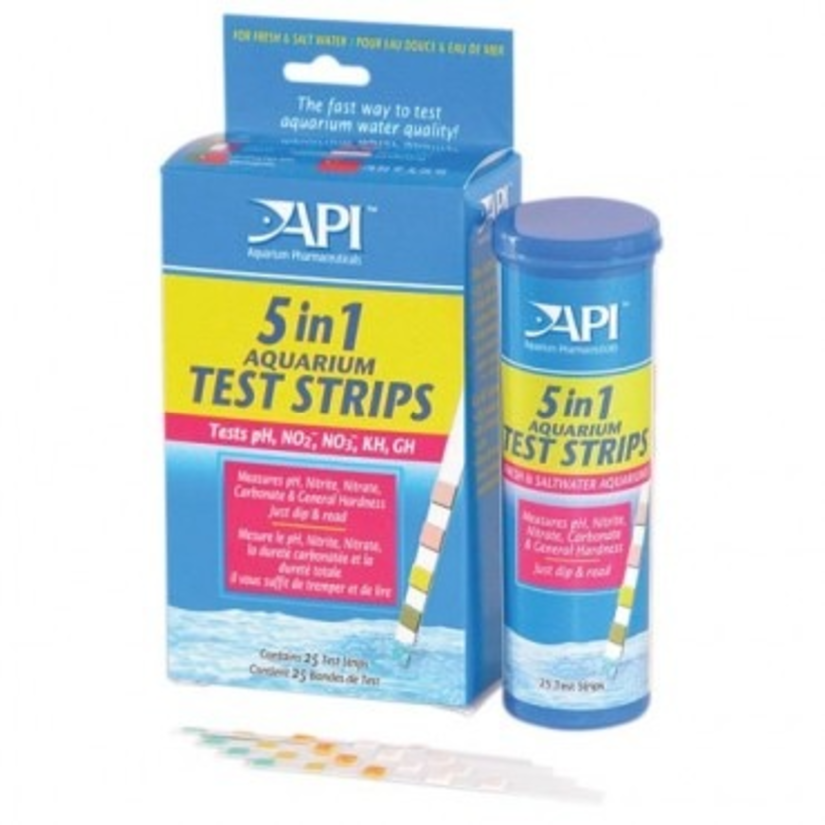 API 5-IN-1 TEST STRIPS Freshwater and Saltwater Aquarium Test