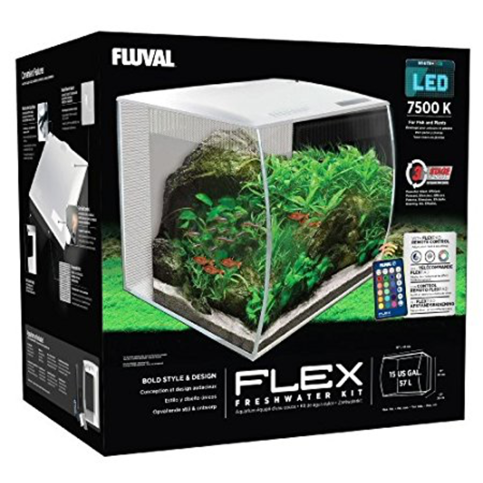 FLUVAL (W) Fluval Flex Aquarium, White, 57L,15gal