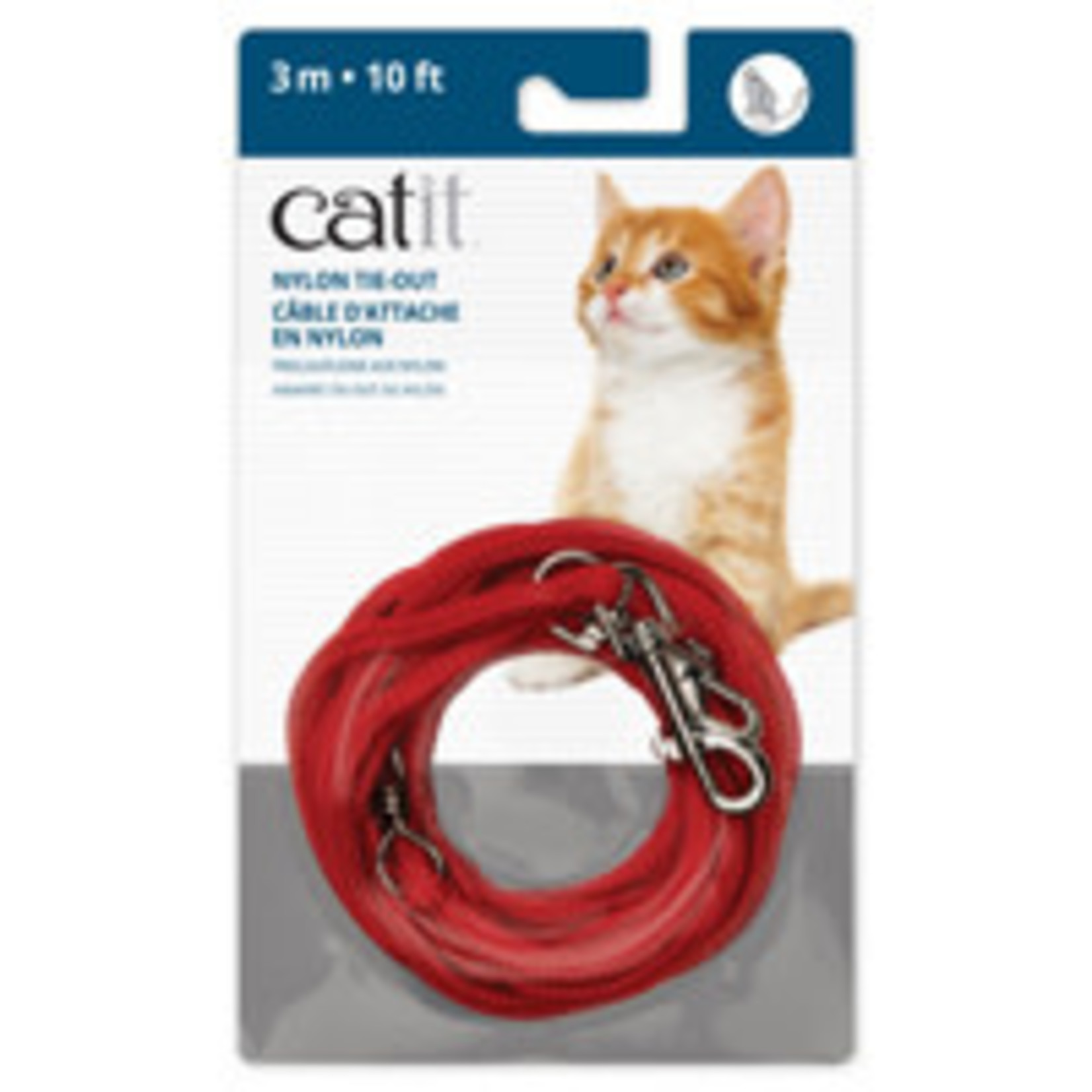 CAT IT (W) CA Nyl. Tie-out, 3m (10 ft), Red