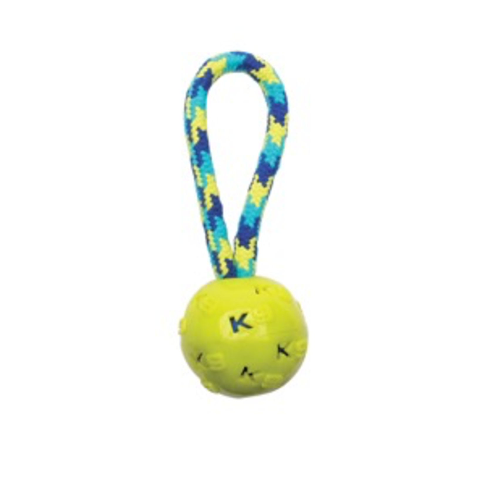 (W) K9 Fitness by Zeus Ball Tug with TPR ball encasing tennis ball - 22.86 cm (9 in)