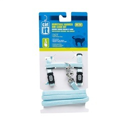 CAT IT CA Aj. Harness and Leash Set, Blue, L-V