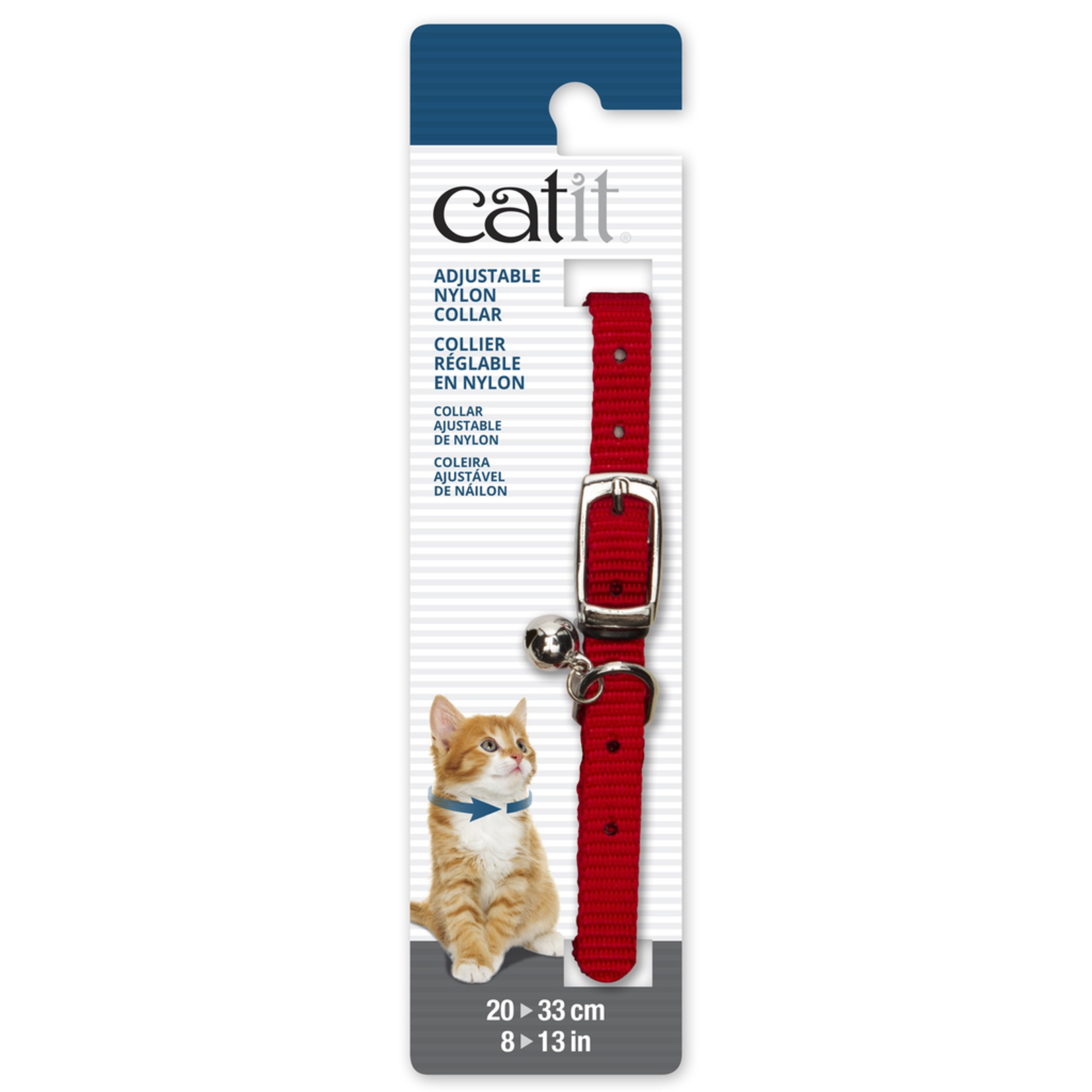 CAT IT (W) Catit Adjustable Nylon Collar - Red - 20-33 cm (8-13 in)