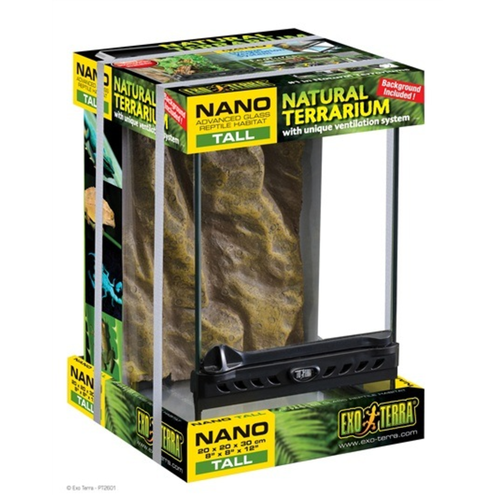 EXO TERRA Exo Terra Nano Tall Terrarium - 20 x 20 x 30 cm (8" x 8" x 12")