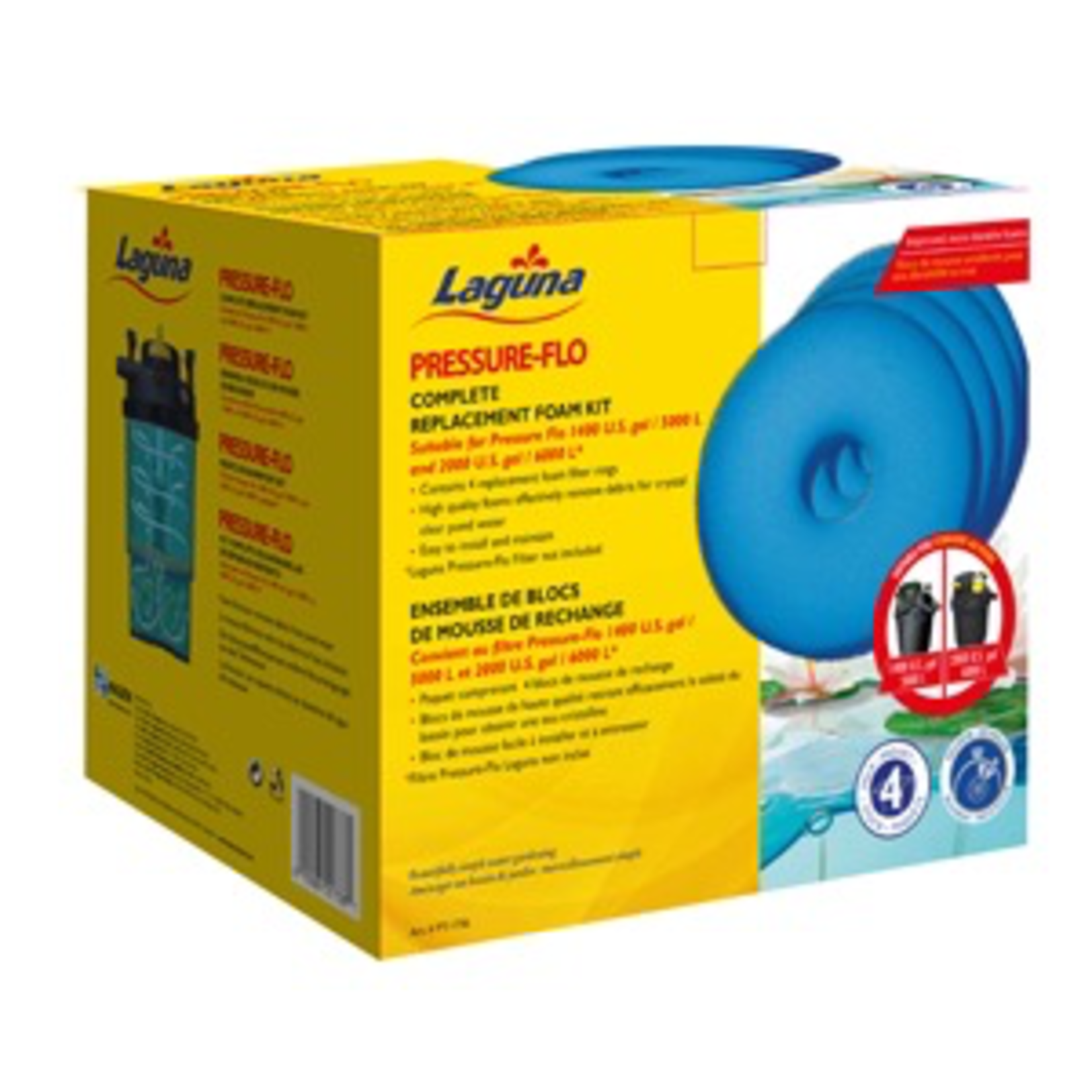 LAGUNA (W) LG Pre-Flo Repl. Foam-19cm, 4pk