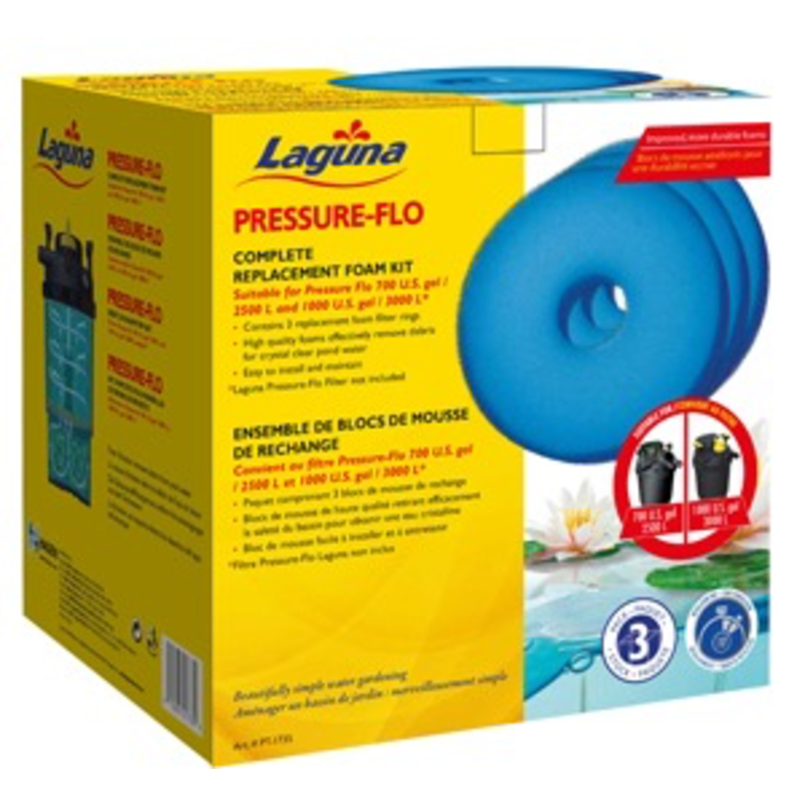 LAGUNA (W) LG Pre-Flo Repl. Foam-19cm, 3pk