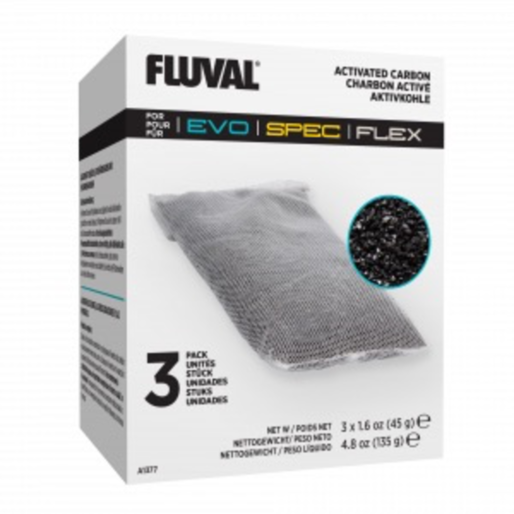 FLUVAL (W) SPEC/ EVO/ FLEX REPLACEMENT CARBON 3-pack