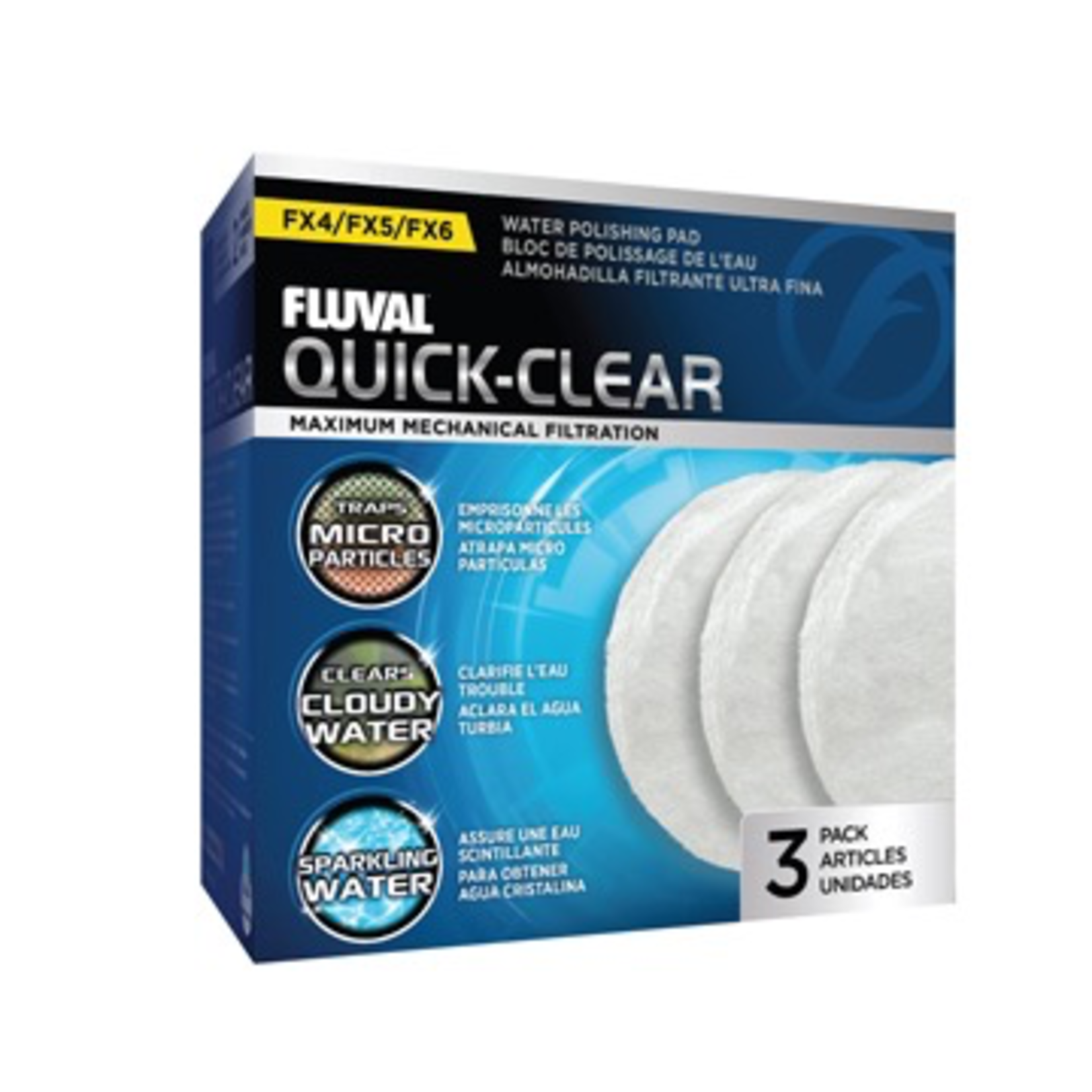 FLUVAL (W) FL FX4/FX5/FX6 Quick-Clear Water Polishing Pads - 3 pack