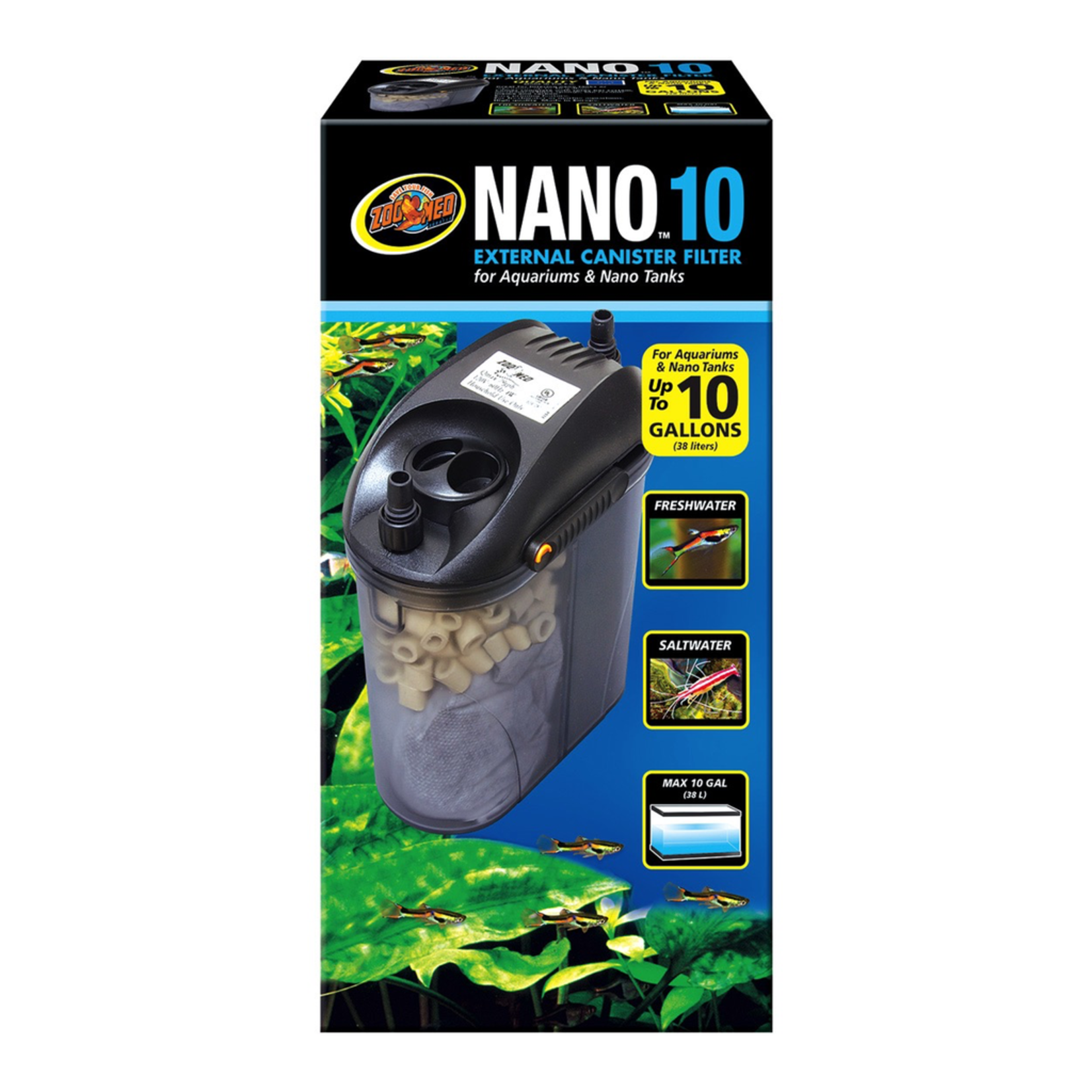 (W) Zoo Med Nano External Canister Filter - 10 gal