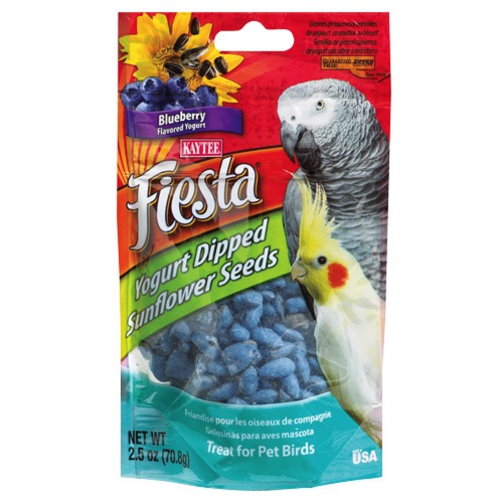 KAYTEE (W) Fiesta Yogurt Dipped Sunflower Seeds - Blueberry Yogurt - 2.5 oz