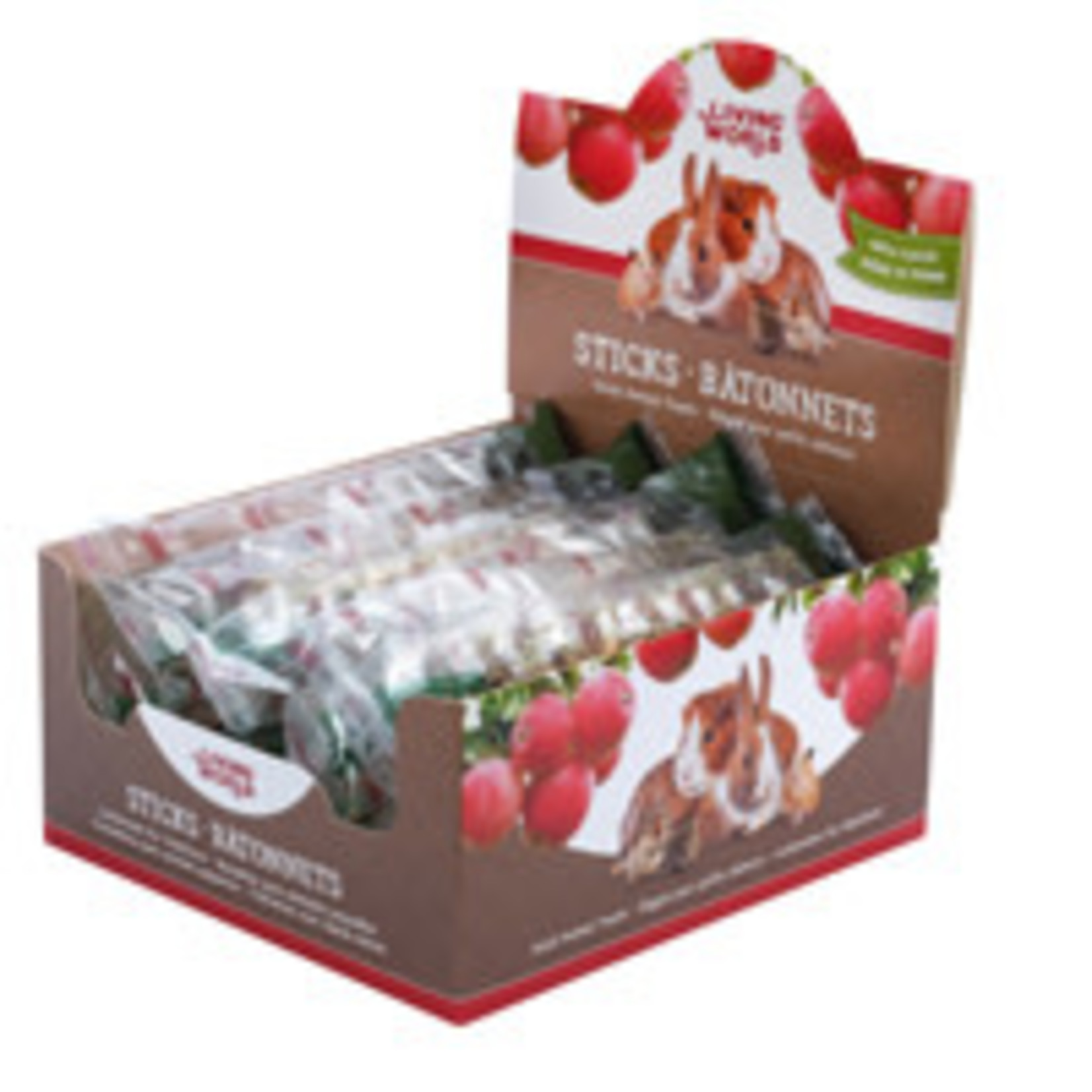 LIVING WORLD LW  Small Animal Sticks - Apple Flavour - 45 g - 12 pack (Box)
