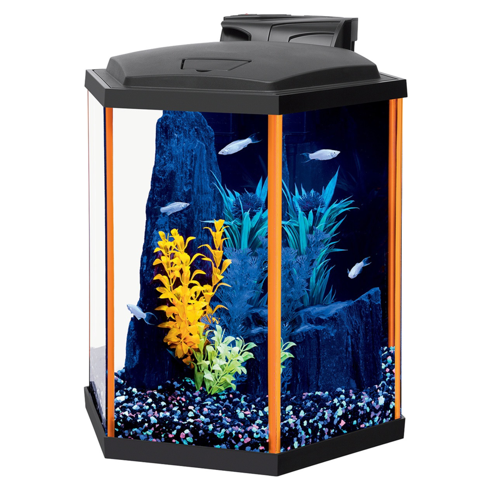 NEOGLOW NeoGlow Hexagon Aquarium Kit - Orange - 8 gal