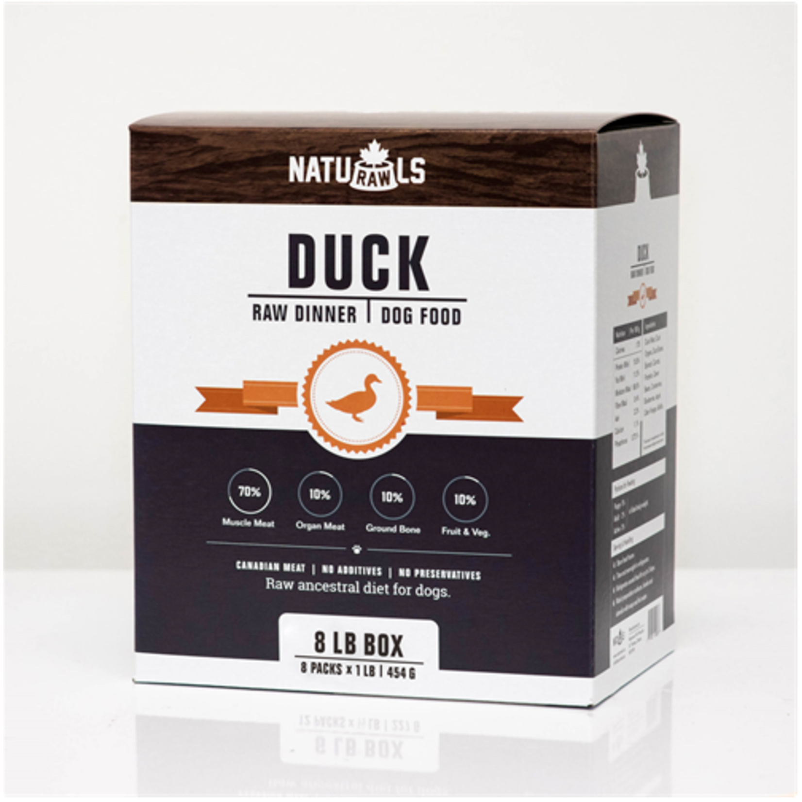 NATURAWLS (D) NatuRAWls Frz Raw Duck w Veggies Dog 8 x 454g