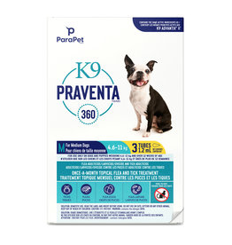 K9 (W) K9 Praventa 360 Flea & Tick Treatment - Medium Dogs 4.6 kg to 11 kg - 3 Tubes