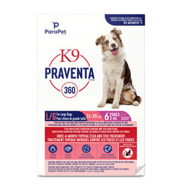K9 (W) K9 Praventa 360 Flea & Tick Treatment - Large Dogs 11 kg to 25 kg - 6 Tubes