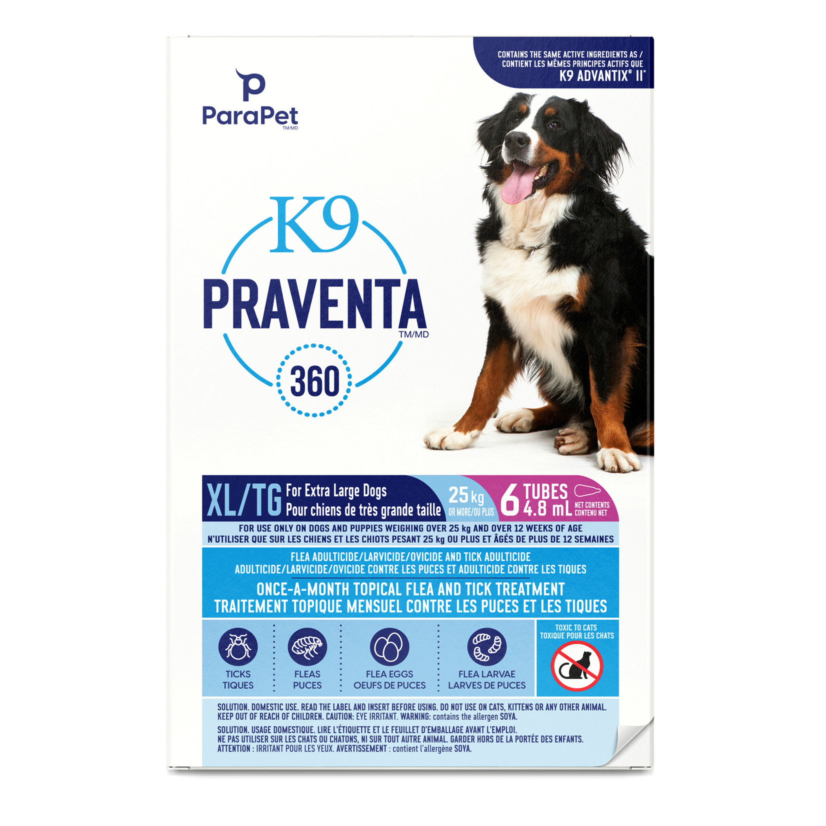 K9 (W) K9 Praventa 360 Flea & Tick Treatment - Extra Large Dogs over 25 kg - 6 Tubes