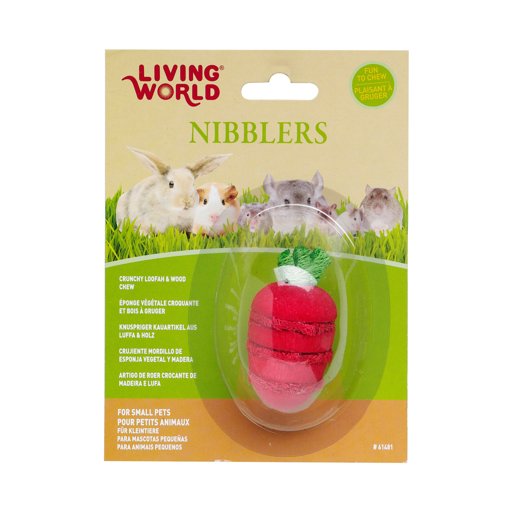 LIVING WORLD LW Nibblers -Wood/Loofah Chews-Stwbry-V