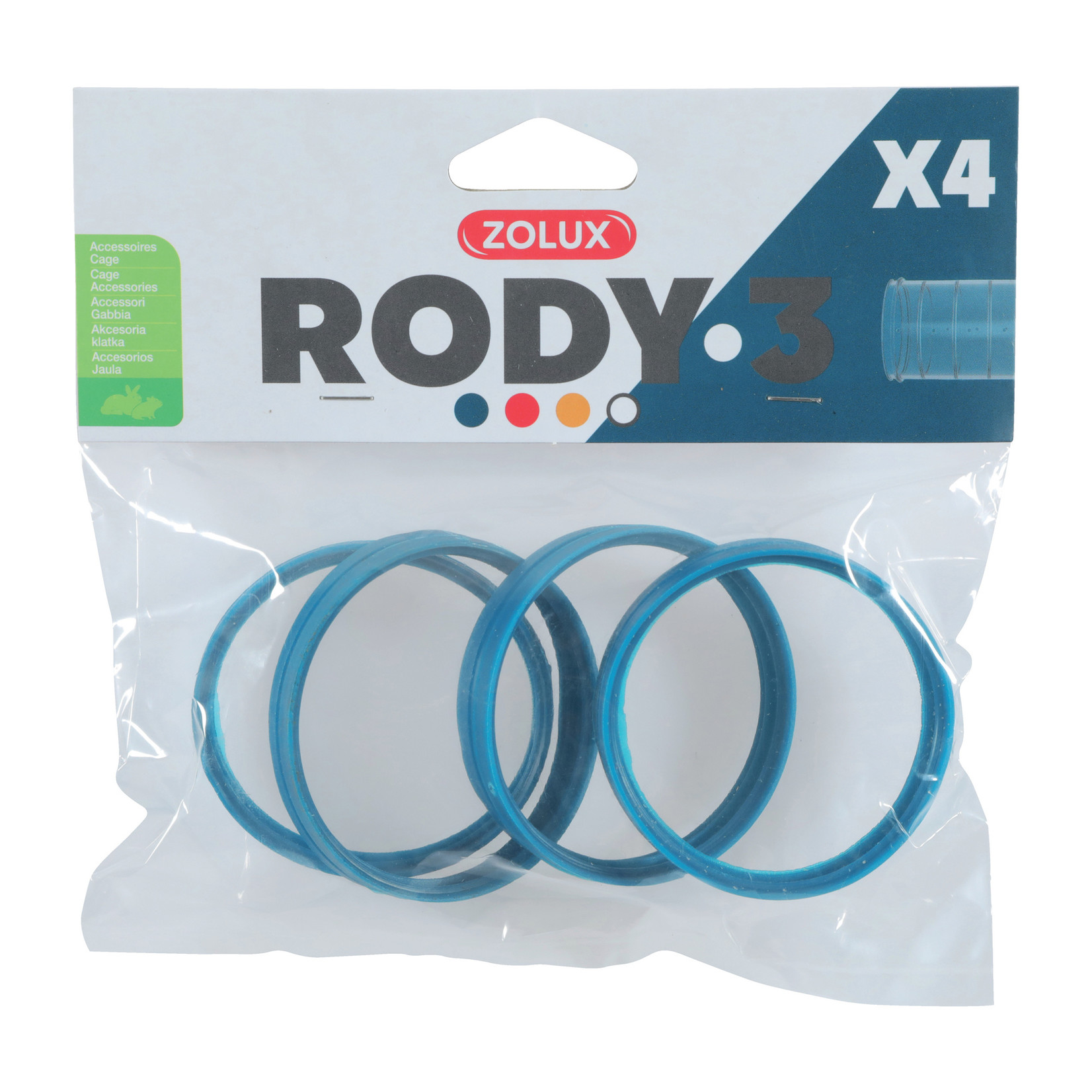 ZOLUX Zolux Rody3 Connector Ring 4pk ,Blue