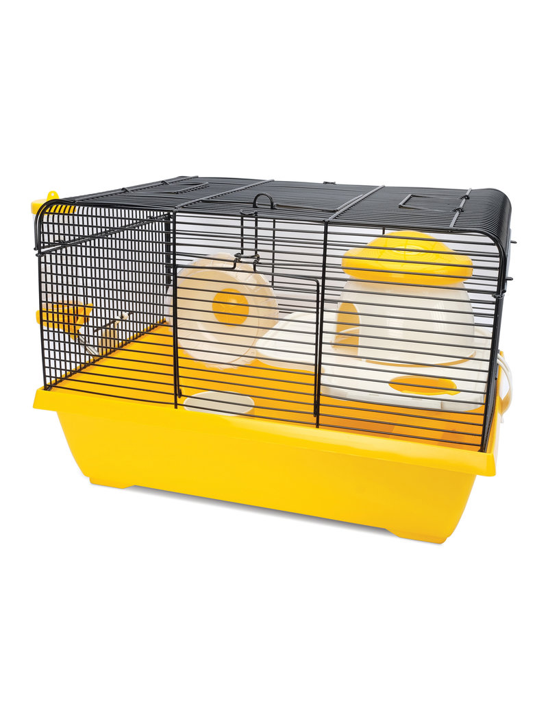 yellow hamster cage