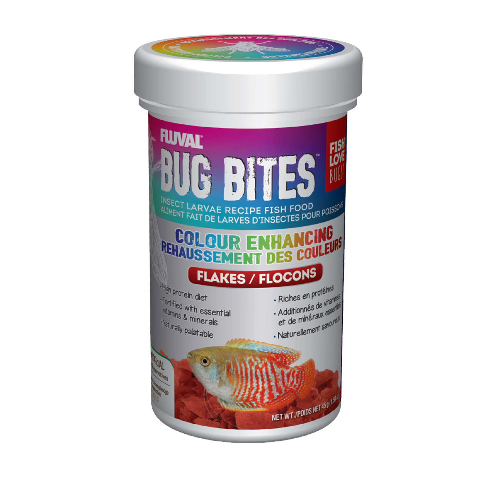 FLUVAL Fluval Bug Bites Color Enhancing Flakes, 45 g