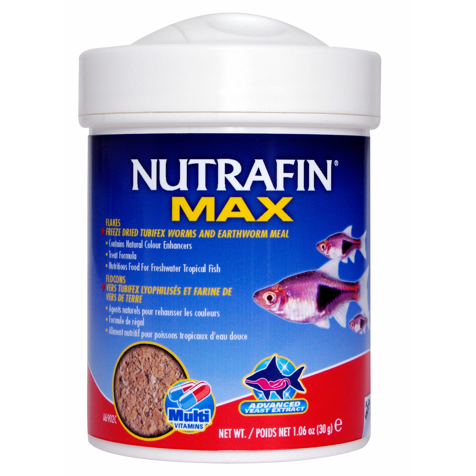 NUTRAFIN (P) Nutrafin Max Flakes + Freeze Dried Tubifex Worms and Earthworm Meal 30 g (1.06 oz)