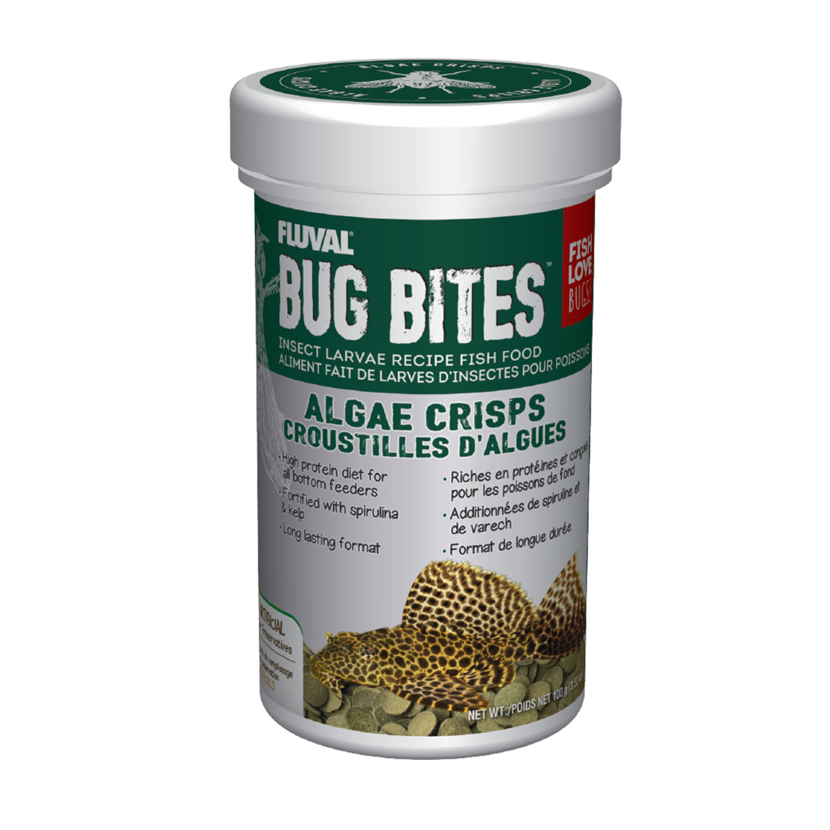FLUVAL Fluval Bug Bites Algae Crisps - 100 g (3.52 oz)