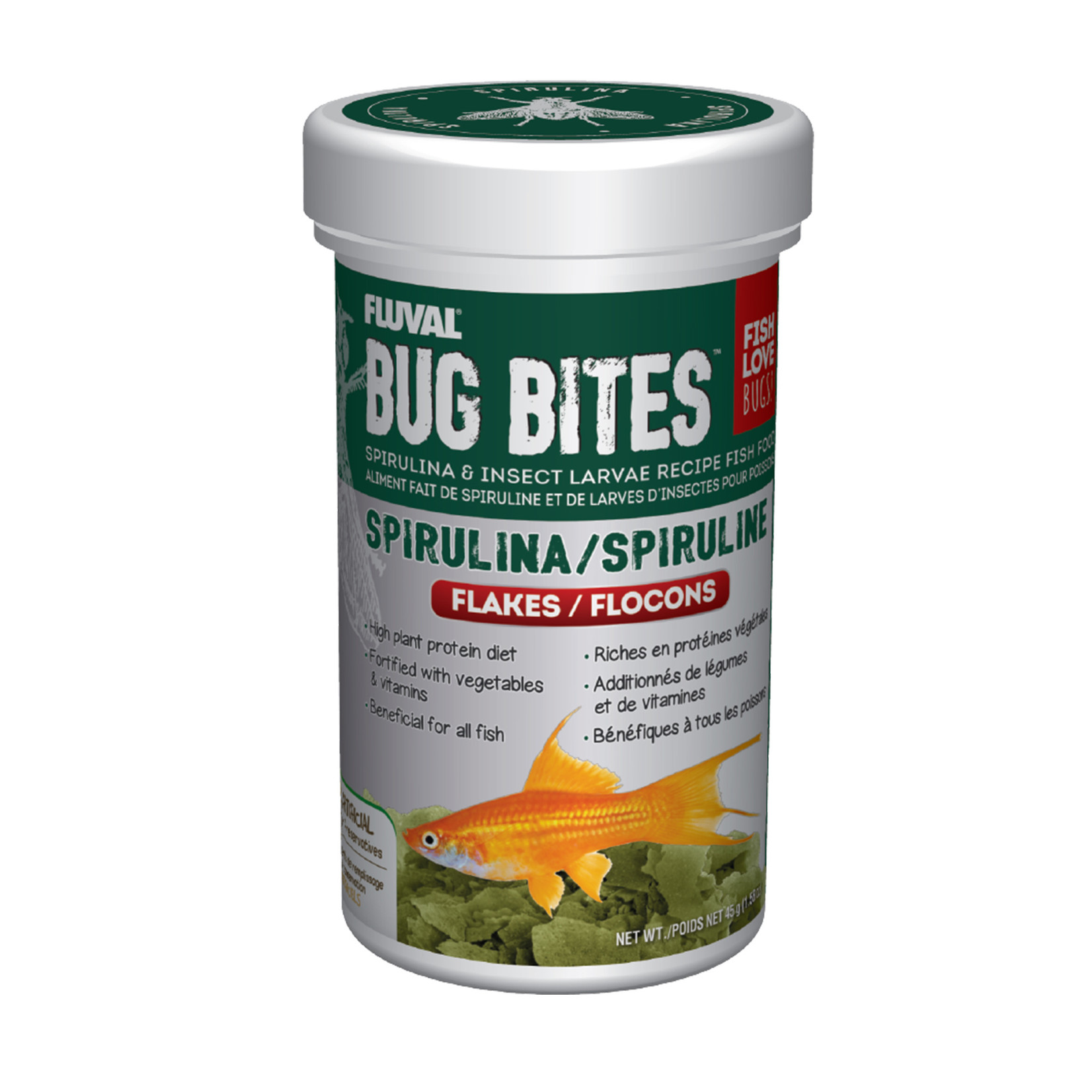 FLUVAL Fluval Bug Bites Spirulina Flakes, 45 g