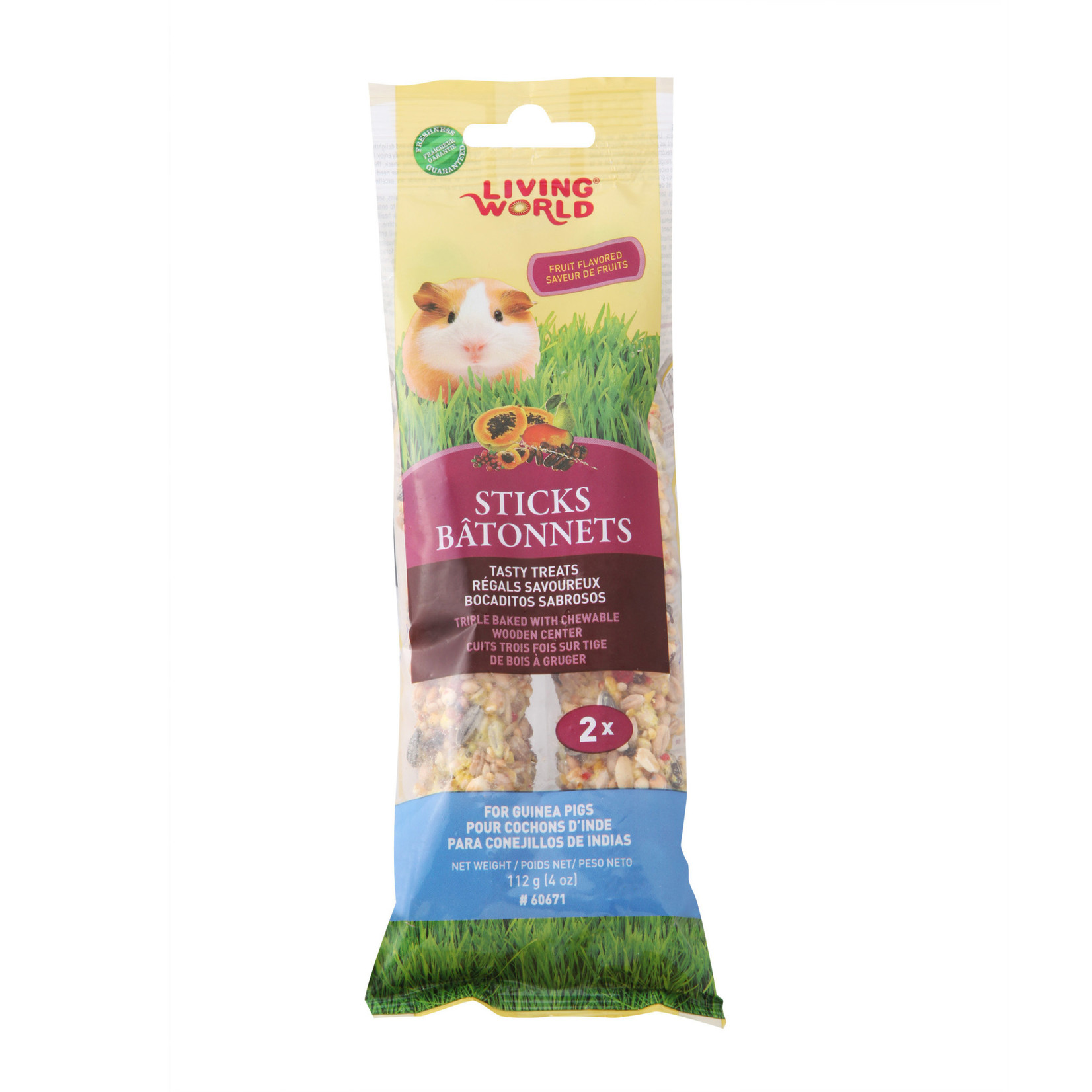 LIVING WORLD Living World Guinea Pig Sticks - Fruit Flavour - 112 g (4 oz) - 2-pack