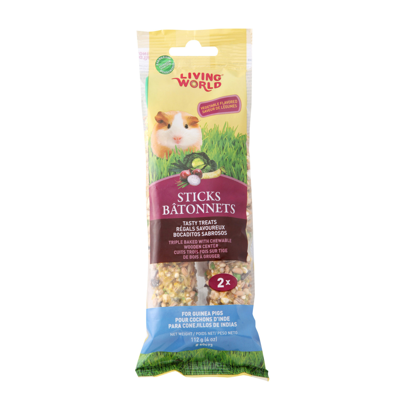 LIVING WORLD Living World Guinea Pig Sticks - Vegetable Flavour - 112 g (4 oz) - 2-pack