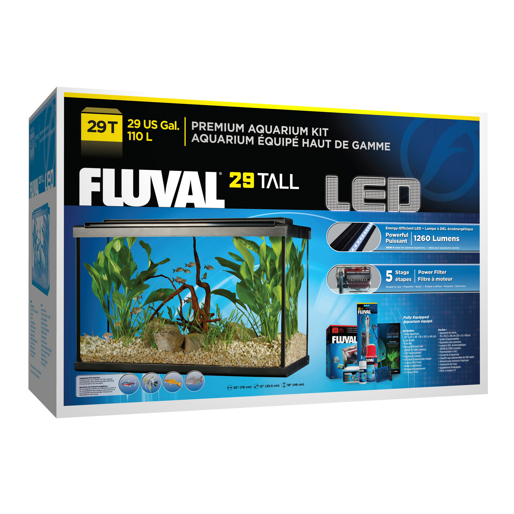 FLUVAL (W) Fluval Premium Aquarium Kit with LED - 29 Tall - 110 L (29 US Gal)
