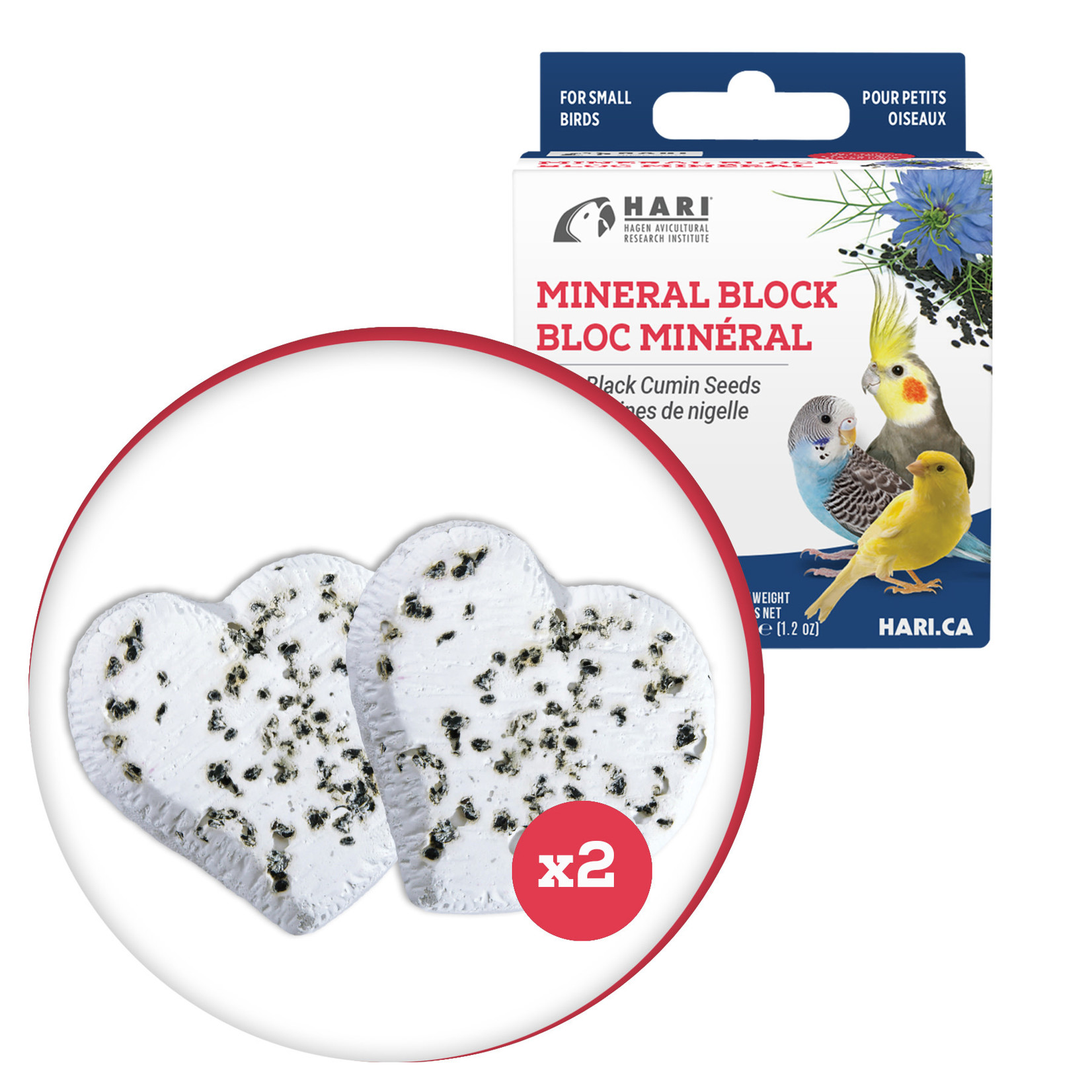 HARI HARI Mineral Block for Small Birds - Black Cumin Seeds - 35 g - 2 pack