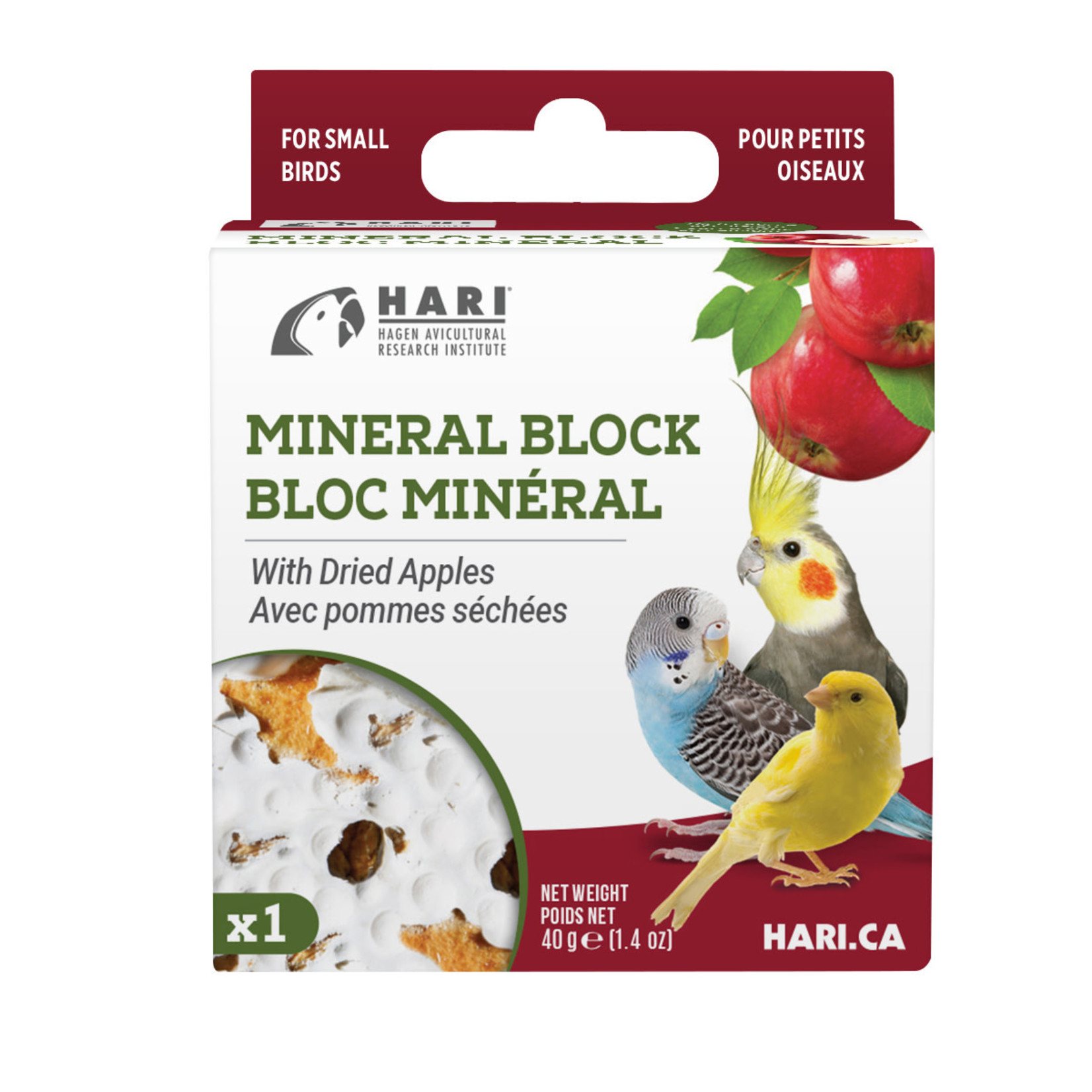 HARI HARI Mineral Block for Small Birds - Dried Apple - 40 g - 1 pack
