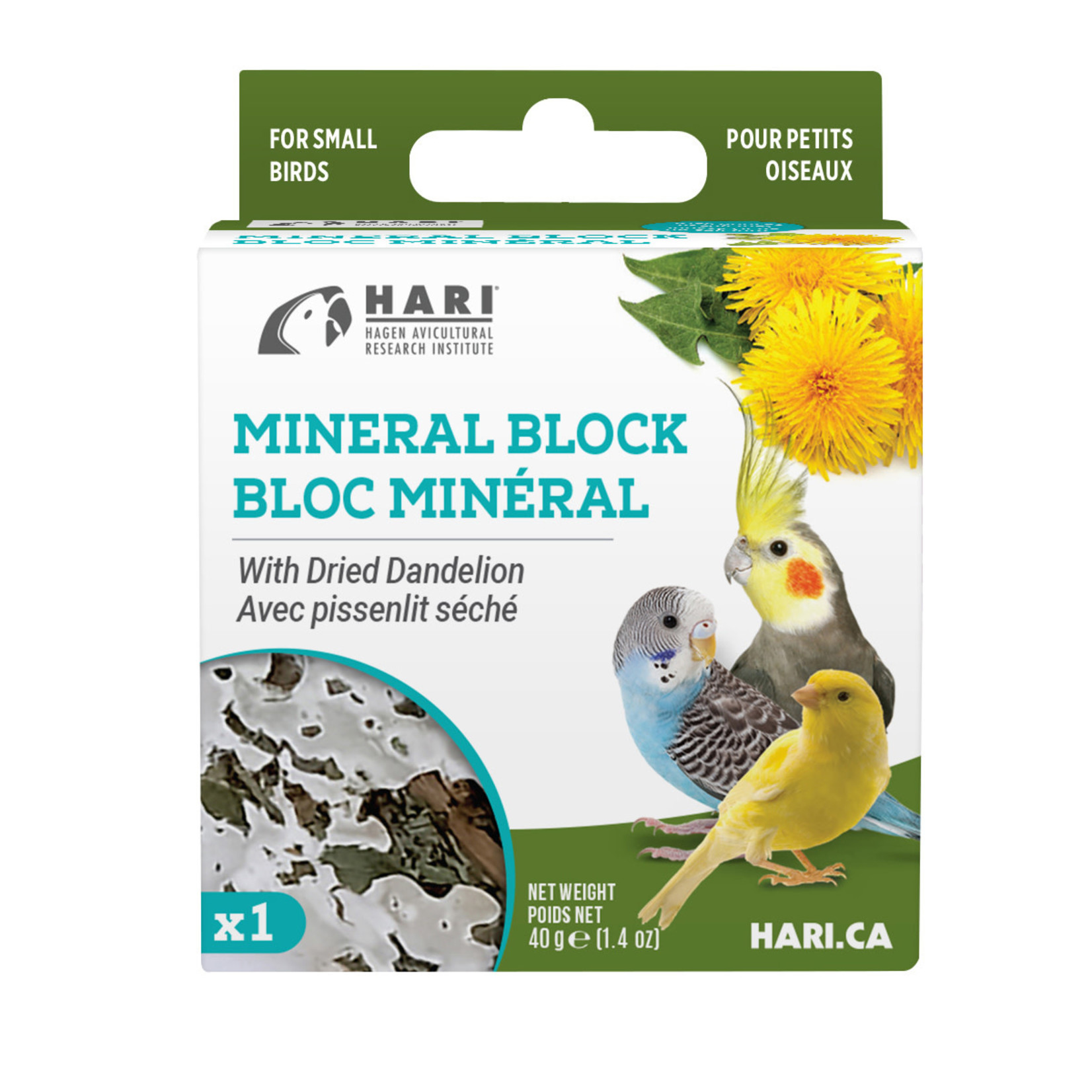 HARI HARI Mineral Block for Small Birds - Dried Dandelion - 40 g - 1 pack