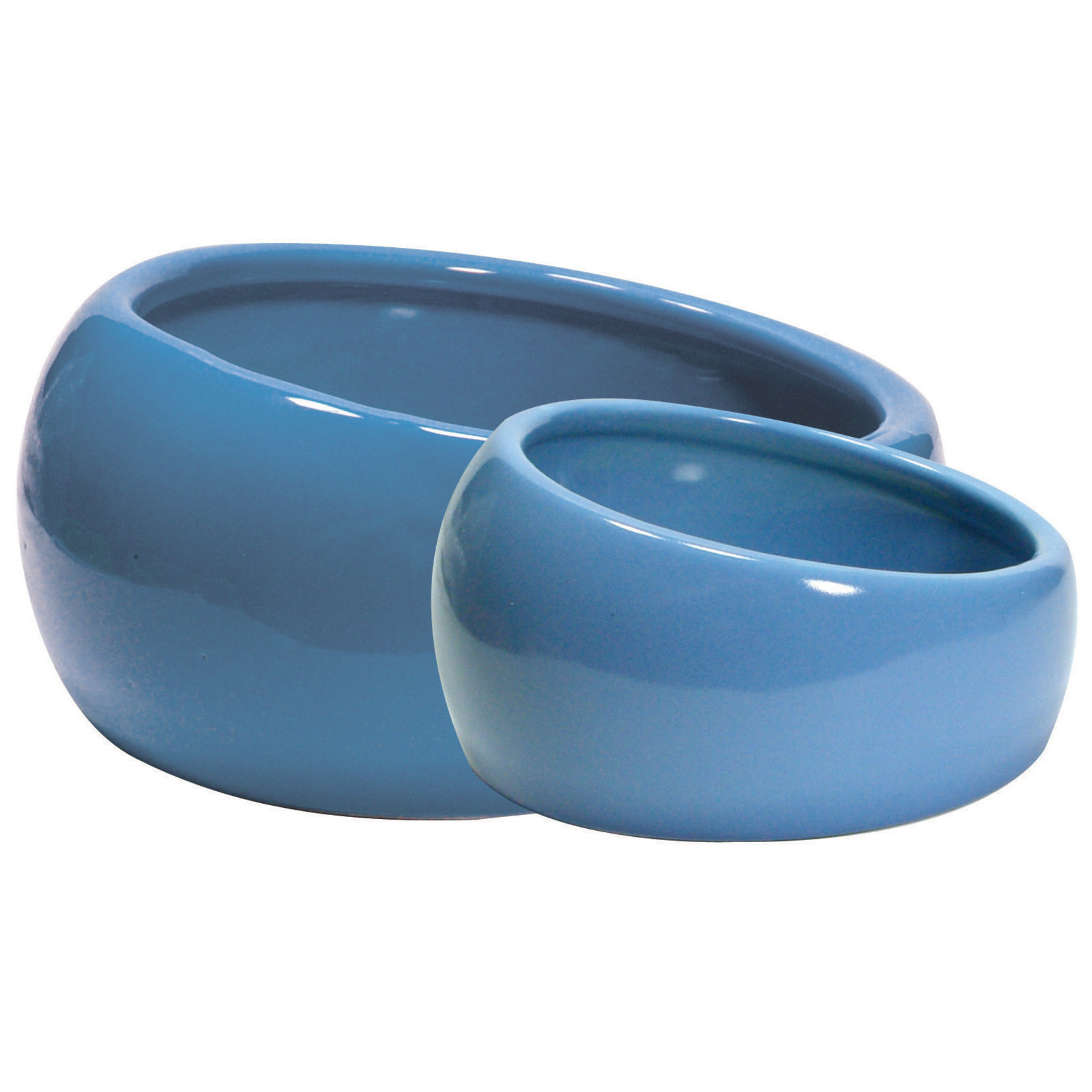 LIVING WORLD Living World Ergonomic Dish - Small - 120 mL (4.22 oz) - Blue/Ceramic