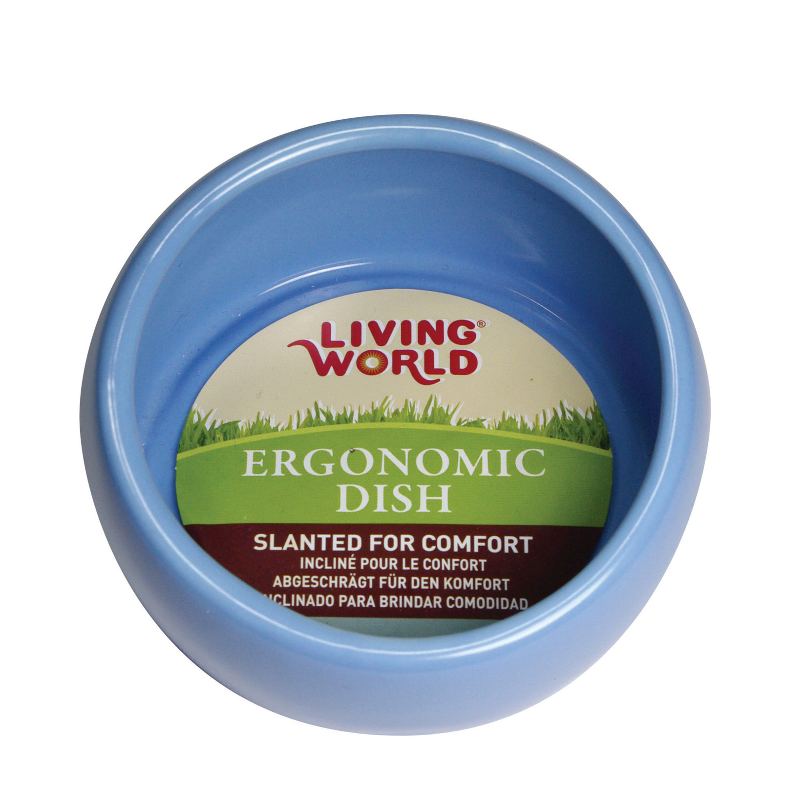 LIVING WORLD Living World Ergonomic Dish - Large - 420 mL (14.78 oz) - Blue/Ceramic